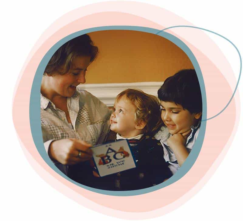 au pair with children in 1990s.