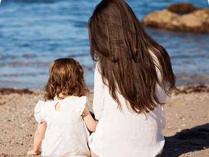 Au pair and host child in California.